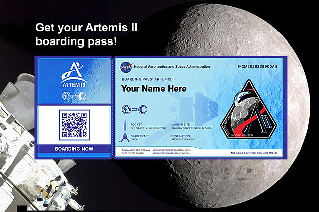 NASA nabízí všem palubní lístek na let kolem Měsíce. Nesmíte zapomenout PIN