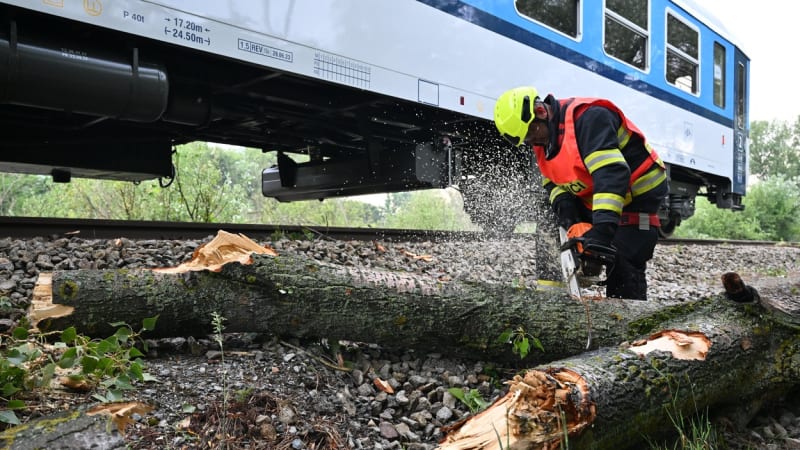 Bouřková smršť řádila v Česku: Vyvracela stromy a ochromila vlaky. U hranic zemřel člověk