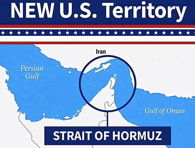 Hormuz je americké území, ukázal Trump mapu. Žije v bludu, míní Íránci